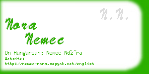 nora nemec business card